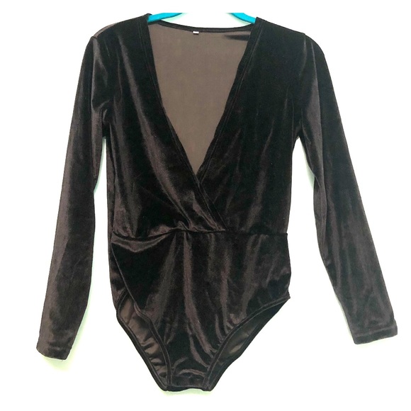 Velvet Longsleeve Bodysuit - Picture 1 of 2